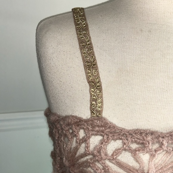 NWOT Free People Rose Garden Sweater Crochet Knit Tank Size XS/S Z310 - Picture 4 of 4